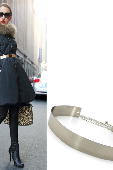 Curea metalica dama Gosse Cercle argintie