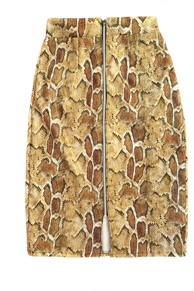 Fusta Conica Piele Snake Gosse