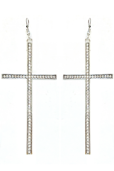 Cercei statement argintii Cruce