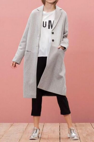 Palton Dama Stradivarius Gri