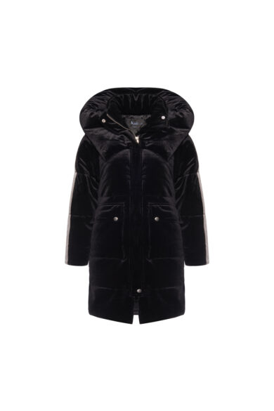 Geaca Dama Lunga Catifea Neagra