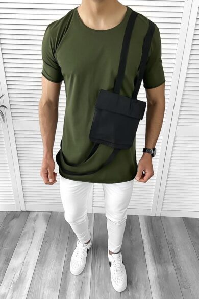 Tricou Barbati Kaki Pocket