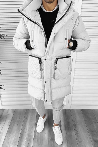 Geaca lunga de Barbati Gri