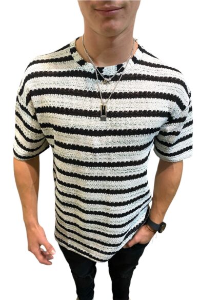 Tricou Barbati White Macram