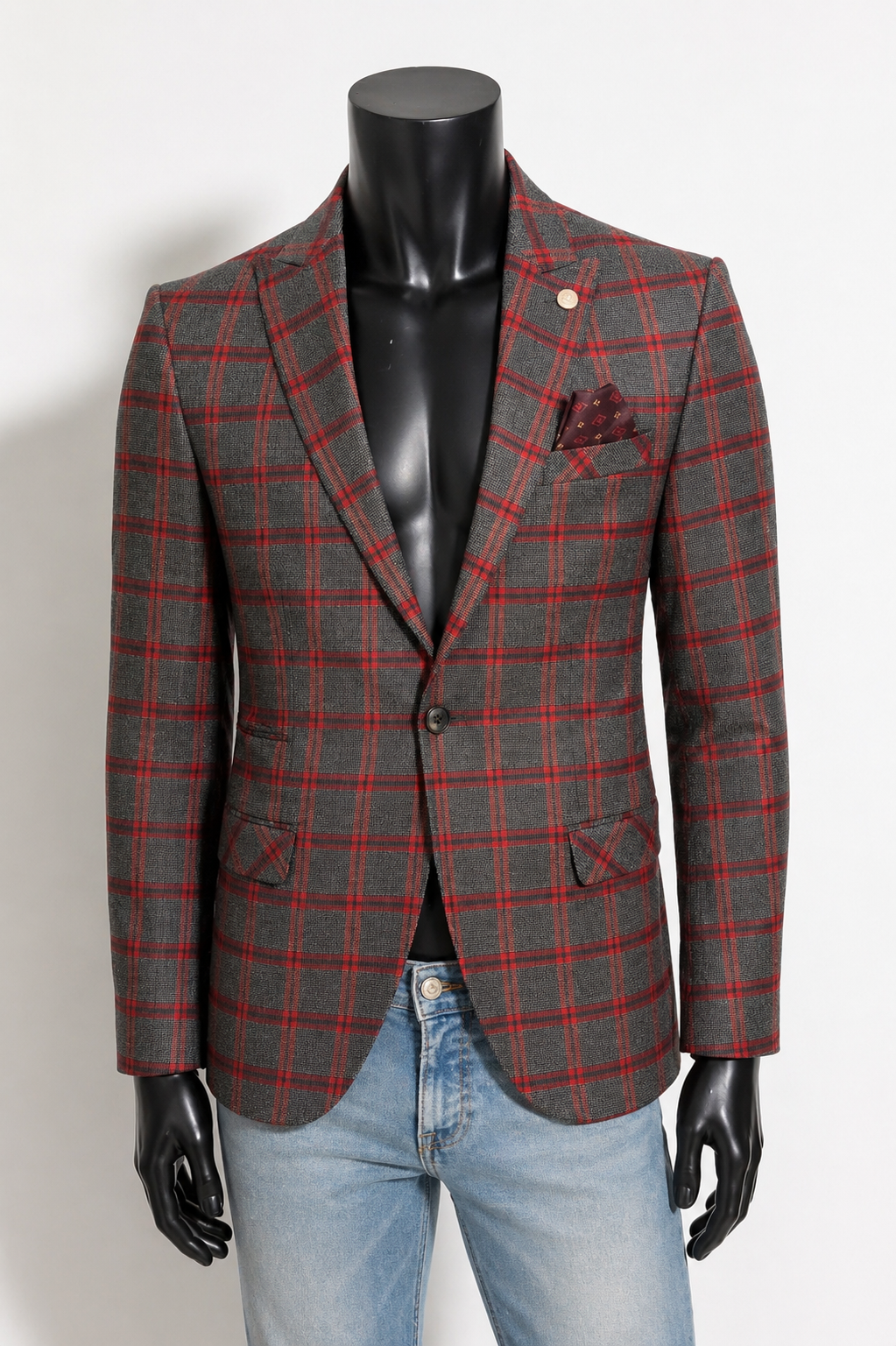 Sacou Barbati Rosu Caro