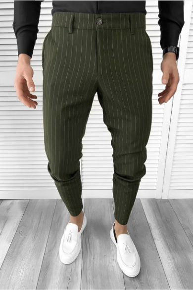 Pantaloni Eleganti Dungi pentru Barbati, Khaki